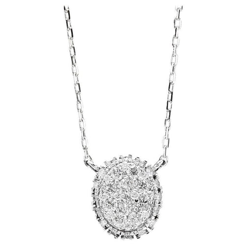 0.95ct Stunning 14k Solid White Gold Diamond Chain Necklace