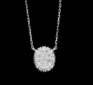 0.95ct Stunning 14k Solid White Gold Diamond Chain Necklace