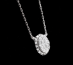 0.95ct Stunning 14k Solid White Gold Diamond Chain Necklace
