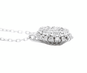 0.95ct Stunning 14k Solid White Gold Diamond Chain Necklace