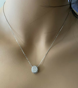 0.95ct Stunning 14k Solid White Gold Diamond Chain Necklace