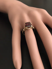 Load image into Gallery viewer, 3.68 Carats Natural Garnet and Diamond 14K Solid Yellow Gold Ring