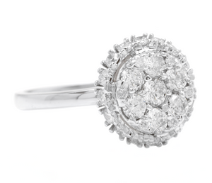1.15ct Natural Diamond 14k Solid White Gold Band Ring