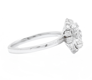 1.15ct Natural Diamond 14k Solid White Gold Band Ring