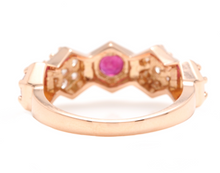 Load image into Gallery viewer, 1.40 Carats Natural Ruby and Diamond 14k Solid Rose Gold Ring