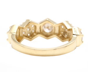 1.25ct Natural Diamond 14k Solid Yellow Gold Band Ring