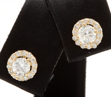 Load image into Gallery viewer, 0.90ct Natural Diamond 14k Solid Yellow Gold Earrings