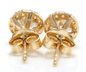 0.90ct Natural Diamond 14k Solid Yellow Gold Earrings