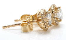 Load image into Gallery viewer, 0.90ct Natural Diamond 14k Solid Yellow Gold Earrings