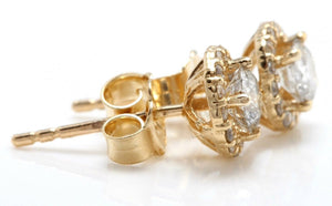 0.90ct Natural Diamond 14k Solid Yellow Gold Earrings