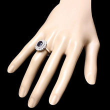 Load image into Gallery viewer, 3.10 Carats Natural Blue Sapphire and Diamond 14K Solid White Gold Ring