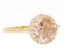 Load image into Gallery viewer, 2.25 Carats Natural Morganite and Diamond 14k Solid Yellow Gold Ring