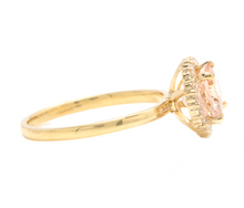 Load image into Gallery viewer, 2.25 Carats Natural Morganite and Diamond 14k Solid Yellow Gold Ring