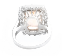 Load image into Gallery viewer, 8.20 Carats Natural Morganite and Diamond 14k Solid White Gold Ring