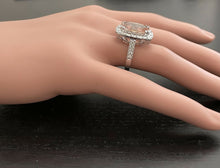 Load image into Gallery viewer, 8.20 Carats Natural Morganite and Diamond 14k Solid White Gold Ring