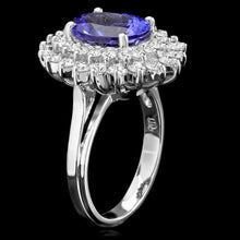 Load image into Gallery viewer, 5.20 Carats Natural Tanzanite and Diamond 14K Solid White Gold Ring