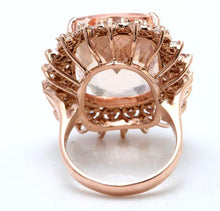 Load image into Gallery viewer, 19.20 Carats Exquisite Natural Peach Morganite and Diamond 14K Solid Rose Gold Ring