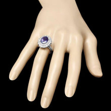 Load image into Gallery viewer, 5.20 Carats Natural Tanzanite and Diamond 14K Solid White Gold Ring