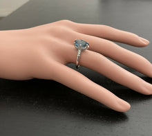 Load image into Gallery viewer, 4.08 Carats Natural London Blue Topaz and Diamond 14K White Gold Ring
