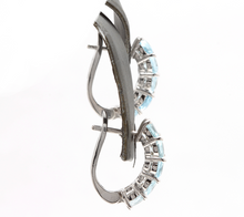 Load image into Gallery viewer, 2.50 Carats Natural Aquamarine 14k Solid White Gold Huggie Earrings