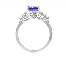 Load image into Gallery viewer, 2.50 Carats Natural Tanzanite and Diamond 14k Solid White Gold Ring