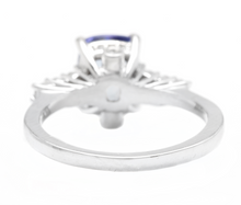 Load image into Gallery viewer, 2.50 Carats Natural Tanzanite and Diamond 14k Solid White Gold Ring