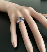 Load image into Gallery viewer, 2.50 Carats Natural Tanzanite and Diamond 14k Solid White Gold Ring