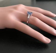 Load image into Gallery viewer, 2.50 Carats Natural Tanzanite and Diamond 14k Solid White Gold Ring