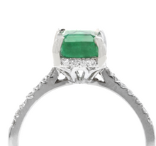 Load image into Gallery viewer, 2.00ct Natural Emerald &amp; Diamond 14k Solid White Gold Ring