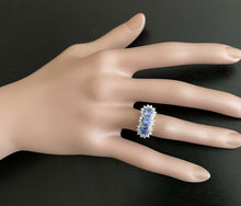 Load image into Gallery viewer, 2.20 Carats Natural Tanzanite and Diamond 14k Solid White Gold Ring