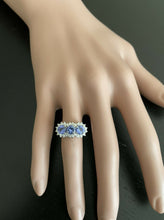 Load image into Gallery viewer, 2.20 Carats Natural Tanzanite and Diamond 14k Solid White Gold Ring