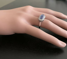 Load image into Gallery viewer, 2.20 Carats Natural Tanzanite and Diamond 14k Solid White Gold Ring