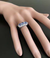 Load image into Gallery viewer, 2.20 Carats Natural Tanzanite and Diamond 14k Solid White Gold Ring