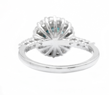 Load image into Gallery viewer, 4.75 Carats Natural Blue Zircon and Diamond 14k Solid White Gold Ring