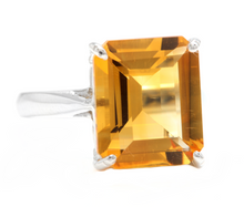 Load image into Gallery viewer, 6.00 Carats Natural Citrine 14k Solid White Gold Ring