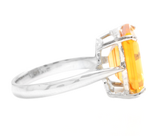 Load image into Gallery viewer, 6.00 Carats Natural Citrine 14k Solid White Gold Ring