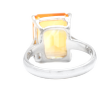 Load image into Gallery viewer, 6.00 Carats Natural Citrine 14k Solid White Gold Ring