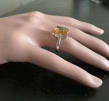 Load image into Gallery viewer, 6.00 Carats Natural Citrine 14k Solid White Gold Ring