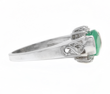 Load image into Gallery viewer, 2.00 Carat Natural Emerald &amp; Diamond 14k Solid White Gold Ring