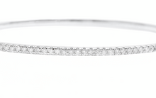 Load image into Gallery viewer, 0.80 Carats Natural Diamond 14k Solid White Gold Bangle Bracelet