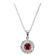 Load image into Gallery viewer, 1.55ct Natural Ruby and Diamond 14k Solid White Gold Pendant Necklace