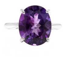 Load image into Gallery viewer, 5.00 Carats Natural Amethyst 14k Solid White Gold Ring