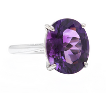 Load image into Gallery viewer, 5.00 Carats Natural Amethyst 14k Solid White Gold Ring