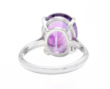 Load image into Gallery viewer, 5.00 Carats Natural Amethyst 14k Solid White Gold Ring