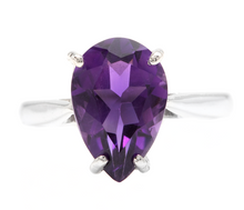 Load image into Gallery viewer, 4.10 Carats Natural Amethyst 14k Solid White Gold Ring