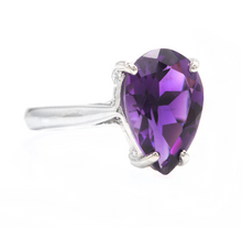Load image into Gallery viewer, 4.10 Carats Natural Amethyst 14k Solid White Gold Ring