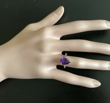 Load image into Gallery viewer, 4.10 Carats Natural Amethyst 14k Solid White Gold Ring