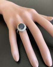 Load image into Gallery viewer, 6.40ct Natural Sapphire &amp; Diamond 14k Solid White Gold Ring