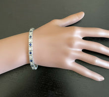 Load image into Gallery viewer, 4.80 Natural Sapphire and Diamond 14k Solid White Gold Bracelet