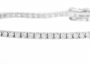 2.80 Carats Natural Diamond 14k Solid White Gold Bracelet